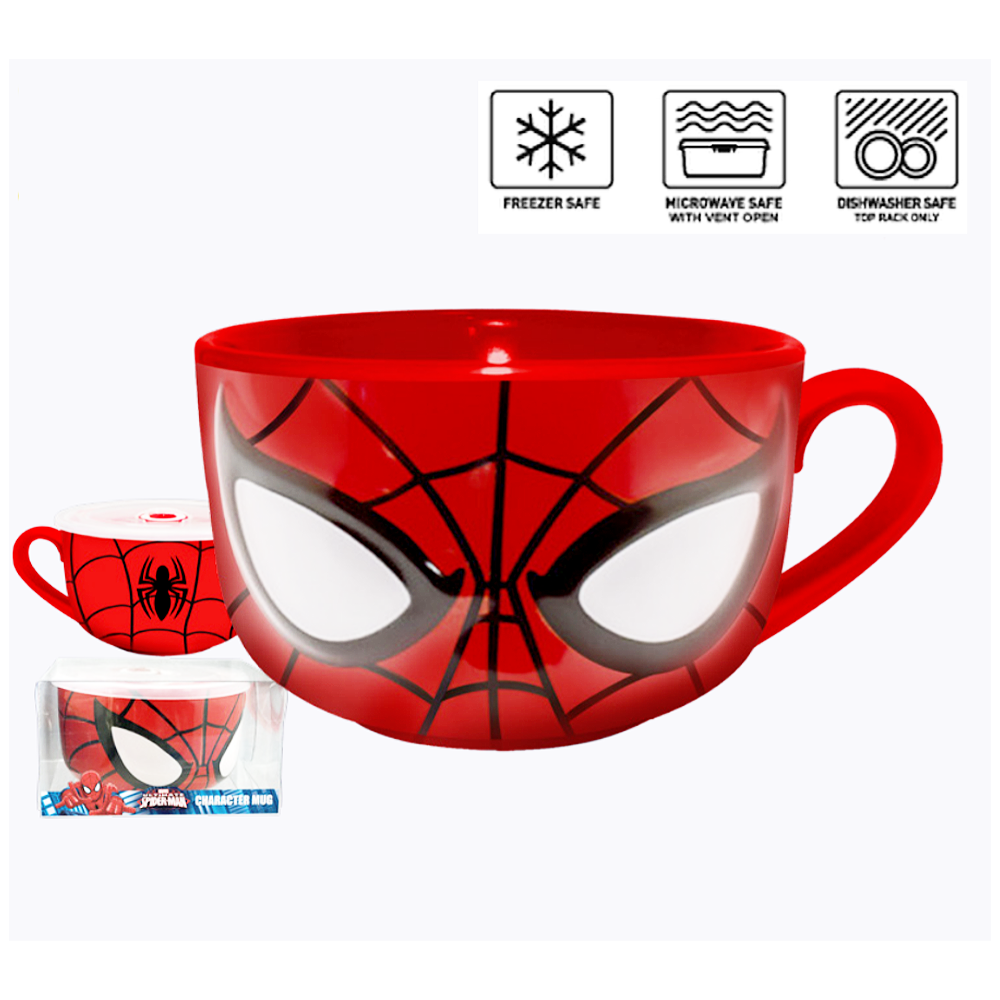 New Design Marvel Spiderman Kids Character Mug 350ML Plastic Cup Microwave  Safe