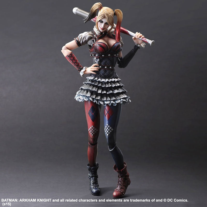 Harley Quinn Play Arts Kai Action Figure Collectible No. 4 with Baseball Bat Behind Head